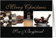 Son & Boyfriend Merry Christmas, sepia Winter collage card