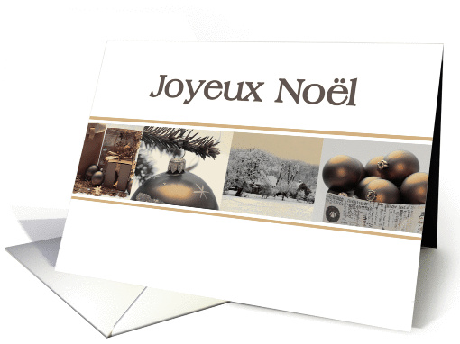 French Merry Christmas, sepia Winter collage card (873518)