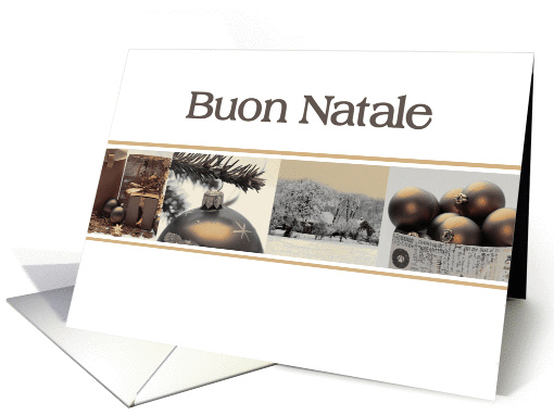Italian Merry Christmas, sepia Winter collage card (874000)