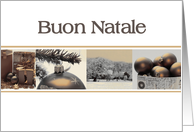 Italian Merry Christmas, sepia Winter collage card
