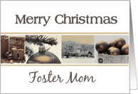 Foster Mom - Merry Christmas card Sepia Winter collage card