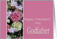 Godfather Happy Valentine’s Day pink and white roses card