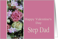 Step Dad Happy Valentine’s Day pink and white roses card