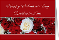 Brother in Law Happy Valentine’s Day red and white roses card