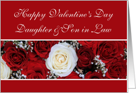 Daughter & Son in Law Happy Valentine’s Day red and white roses card