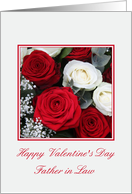 Father in Law Happy Valentine’s Day red and white roses card