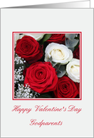 Godparents Happy Valentine’s Day red and white roses card