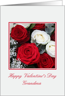 Grandma Happy Valentine’s Day red and white roses card