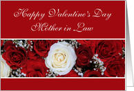 Mother in Law Happy Valentine’s Day red and white roses card