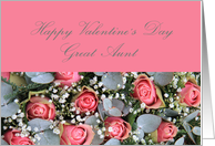 Great Aunt Happy Valentine’s Day Eucalyptus/pink roses card