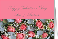 Son & Partner Happy Valentine’s Day Eucalyptus/pink roses card