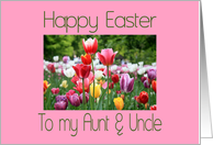 Aunt and Uncle Happy Easter Multicolored Tulips card