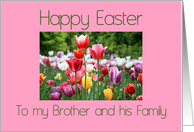 Brother and Family Happy Easter Multicolored Tulips card