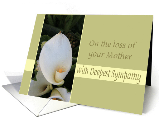 Loss of mother Arum Lily sympathy card (900736)