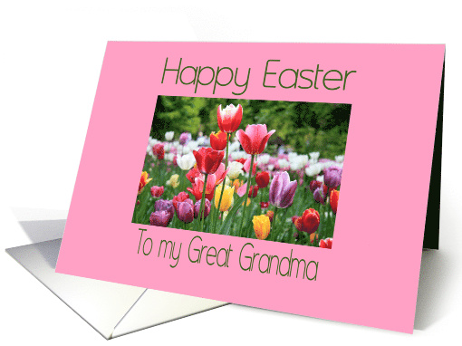 Great Grandma Happy Easter Multicolored Tulips card (902060)