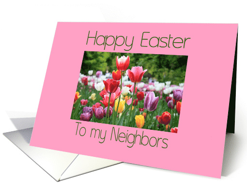 Neighbors Happy Easter Multicolored Tulips card (902106)