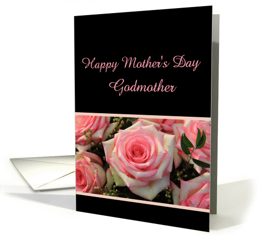Pink rose mother's day card for Godmother card (909762)