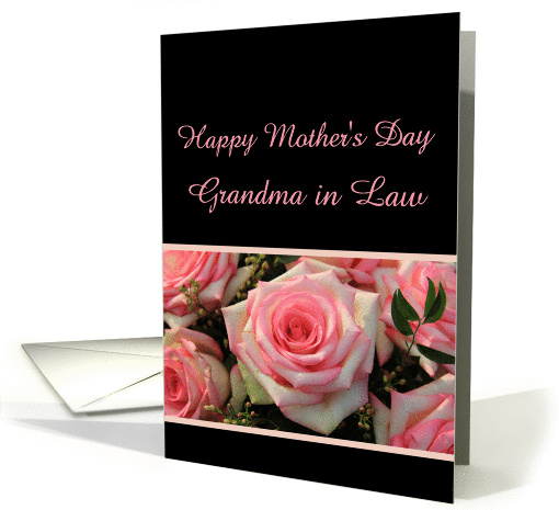 Pink rose mother's day card for Grandma in Law card (909772)
