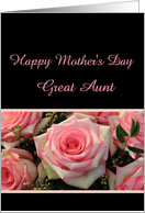 Pink rose mother’s day card for Great Aunt card