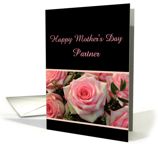 Pink rose mother's day card for Partner card (910191)