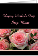 Pink rose mother’s day card for Step Mom card