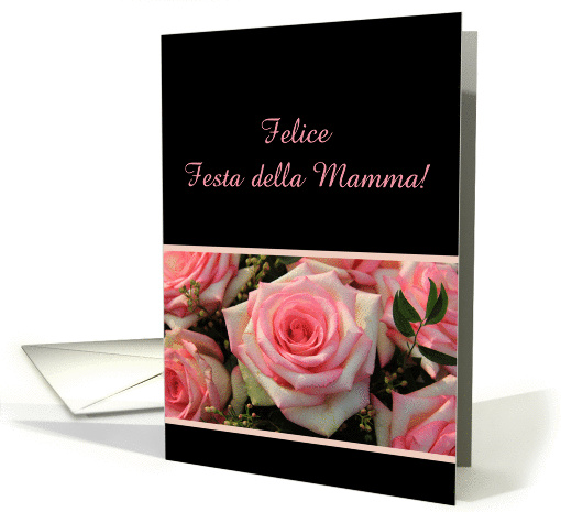 Mother's Day card in Italian, pink rose card (911537)