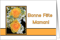 Mother’s Day card in French, Yellow roses card