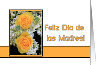 Mother’s Day card in Spanish, Yellow roses card
