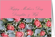 Mother’s Day Card Eucalyptus and pink roses for Daughter & Wife card