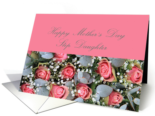 Mother's Day Card Eucalyptus and pink roses for Step Daughter card