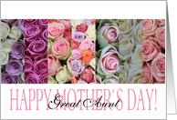 Happy Mother’s Day, mixed pastel roses for Great Aunt card