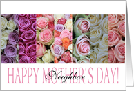 Happy Mother’s Day, mixed pastel roses for Neighbor card