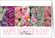 Happy Mother’s Day, mixed pastel roses for Niece card