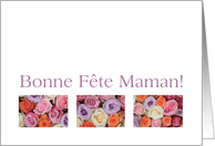 Happy Mother’s Day in French, mixed pastel roses Bonne Fte Maman! card