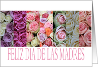 Happy Mother’s Day in Spanish, mixed pastel roses dia de las madres card