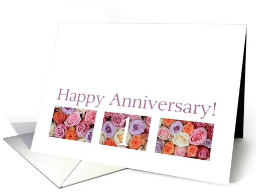 1st Wedding Anniversary Card pastel roses card (921070)