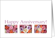 3rd Wedding Anniversary Card pastel roses card