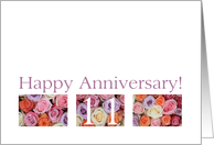 11th Wedding Anniversary Card pastel roses card