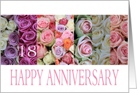 18th Wedding Anniversary Card pastel roses card