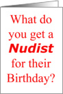 Nudist Birthday card