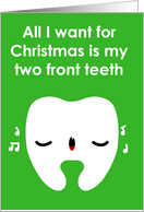Two front teeth card