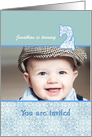 2nd Birthday Invitation Custom Card in Blue and White card