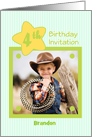 4th Birthday Invitation Photo Card