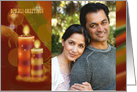 Photo Diwali Greetings with decorative colorful candles card