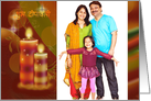 Photo Diwali Greetings in Hindi with decorative colorful candles card