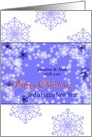 Custom Christmas Greetings - Ornamental Blue Balls & snow flakes card