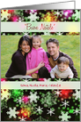 Italian Custom Photo Christmas greetings -Colorful Snowflakes card