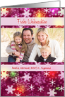 German Custom Photo Christmas greetings - Colorful Snowflakes card