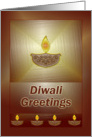 Diwali Wishes - Decorative Earthen Lamps on maroon and silver card