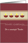 Diwali card for a Teacher card
